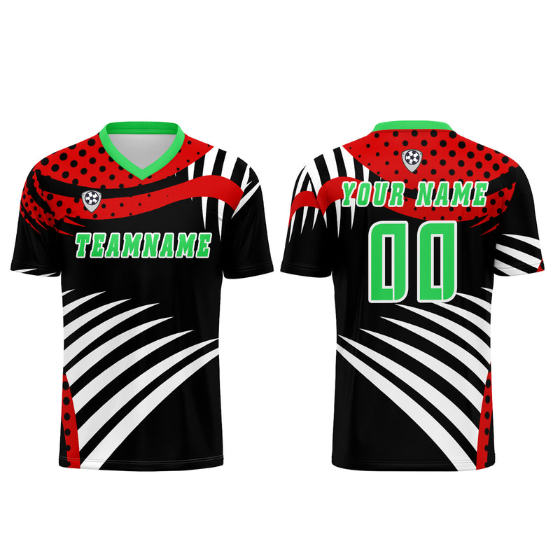 Custom Red Green Jerseys for Men Women Personalized Soccer Uniforms for Adult and Kid