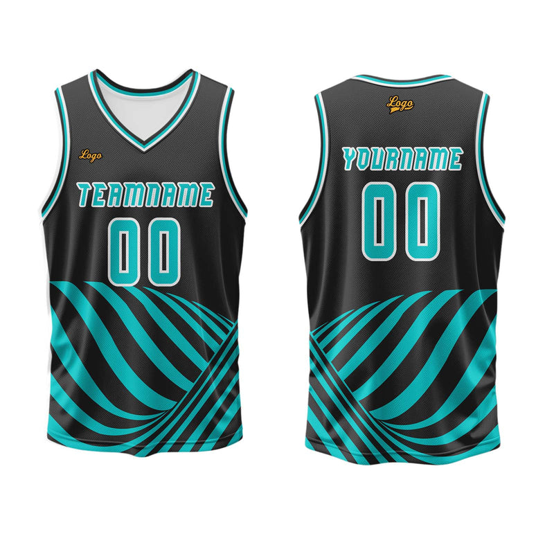 Custom Water Blue Basketball Jersey Uniform Suit Printed Your Logo Name Number