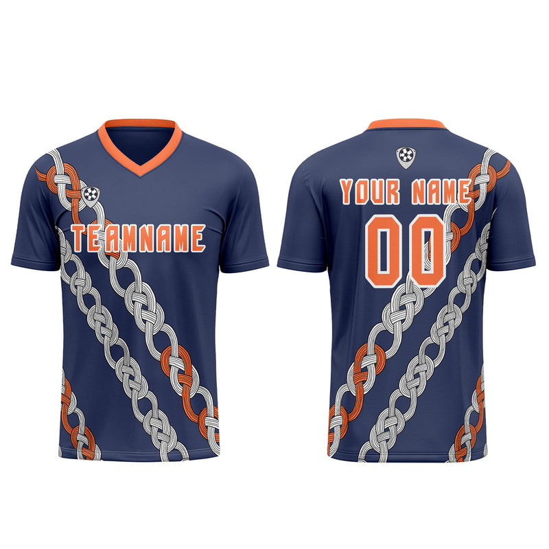 Custom Blue Orange Soccer Jerseys for Men Women Personalized Soccer Uniforms for Adult and Kid
