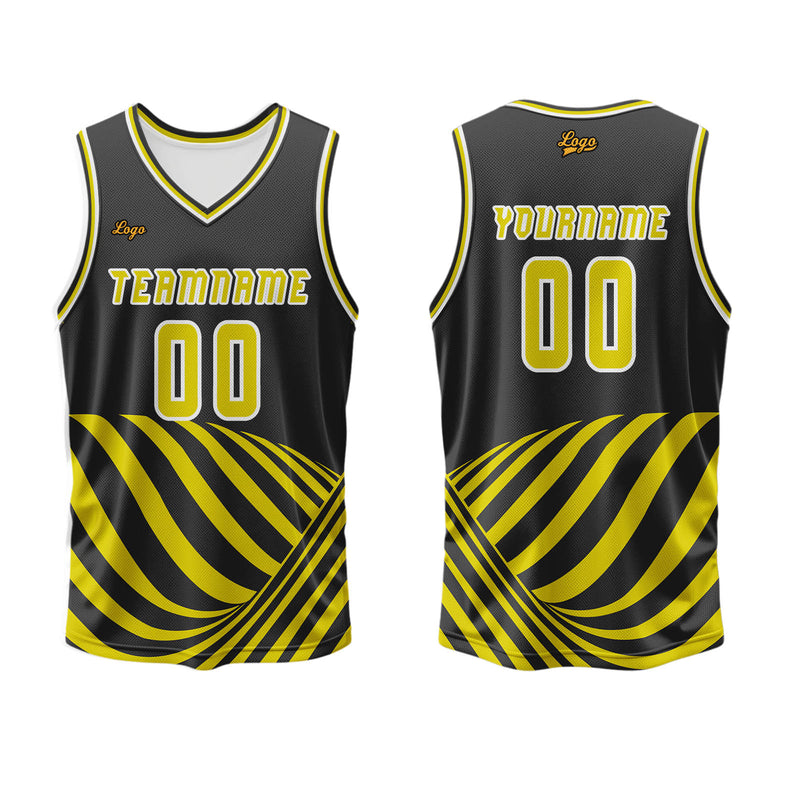 Custom Yellow Basketball Jersey Uniform Suit Printed Your Logo Name Number
