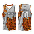 Custom Gray Orange Basketball Jersey Uniform Suit Printed Your Logo Name Number enthsush