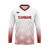 Custom Red White Basketball Soccer Football Shooting Long T-Shirt for Adults and Kids