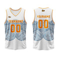 Custom White Blue Orange Basketball Jersey Uniform Suit Printed Your Logo Name Number enthsush