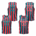 Custom Red Midnight Green Reversible Basketball Suit for Adults and Kids Personalized Jersey enthsush