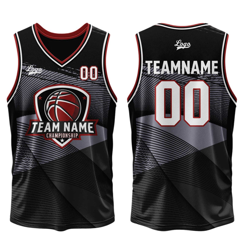 Custom Black Basketball Jersey Uniform Suit Printed Your Logo Name Number