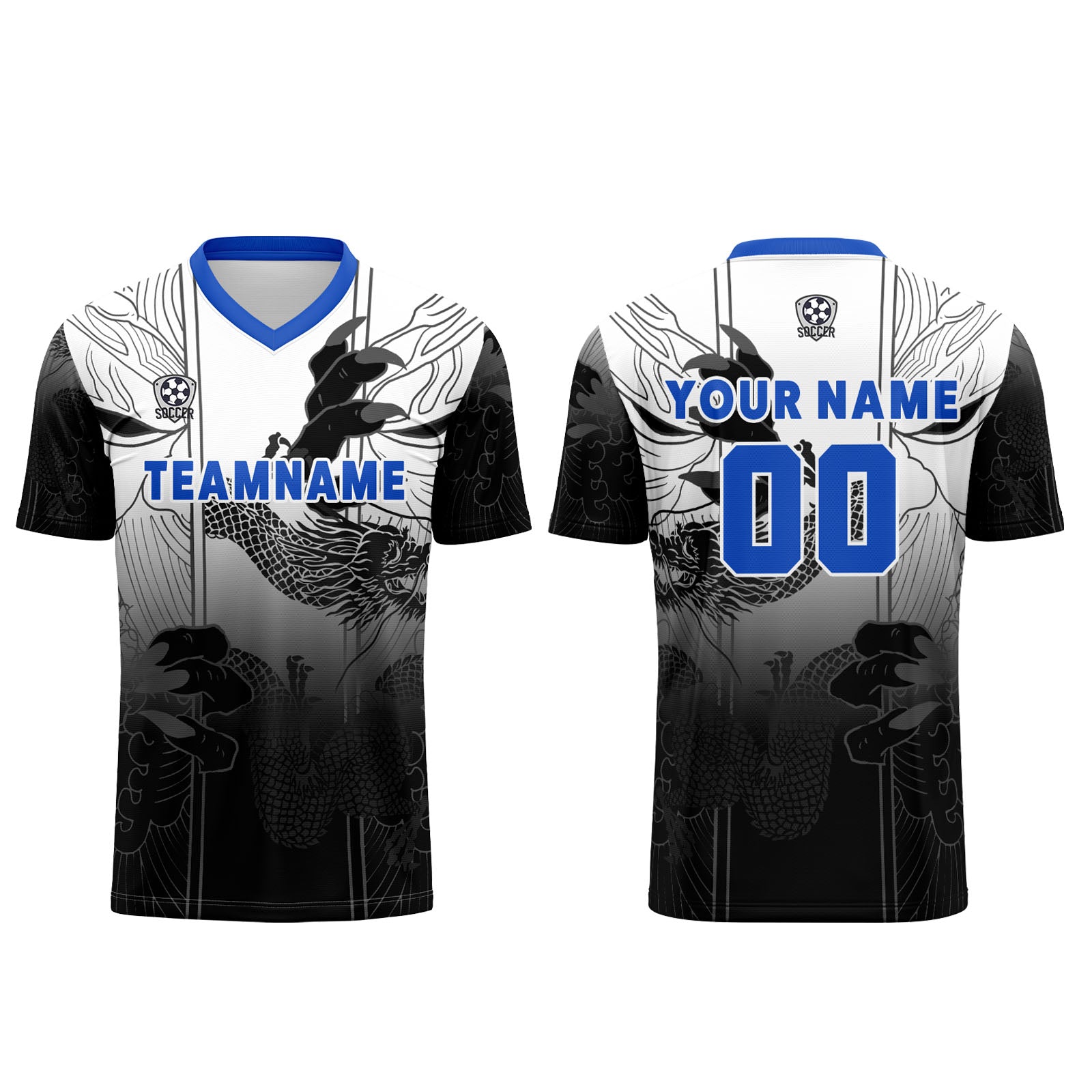 Custom Black Blue Jerseys for Men Women Personalized Soccer Uniforms for Adult and Kid enthsush