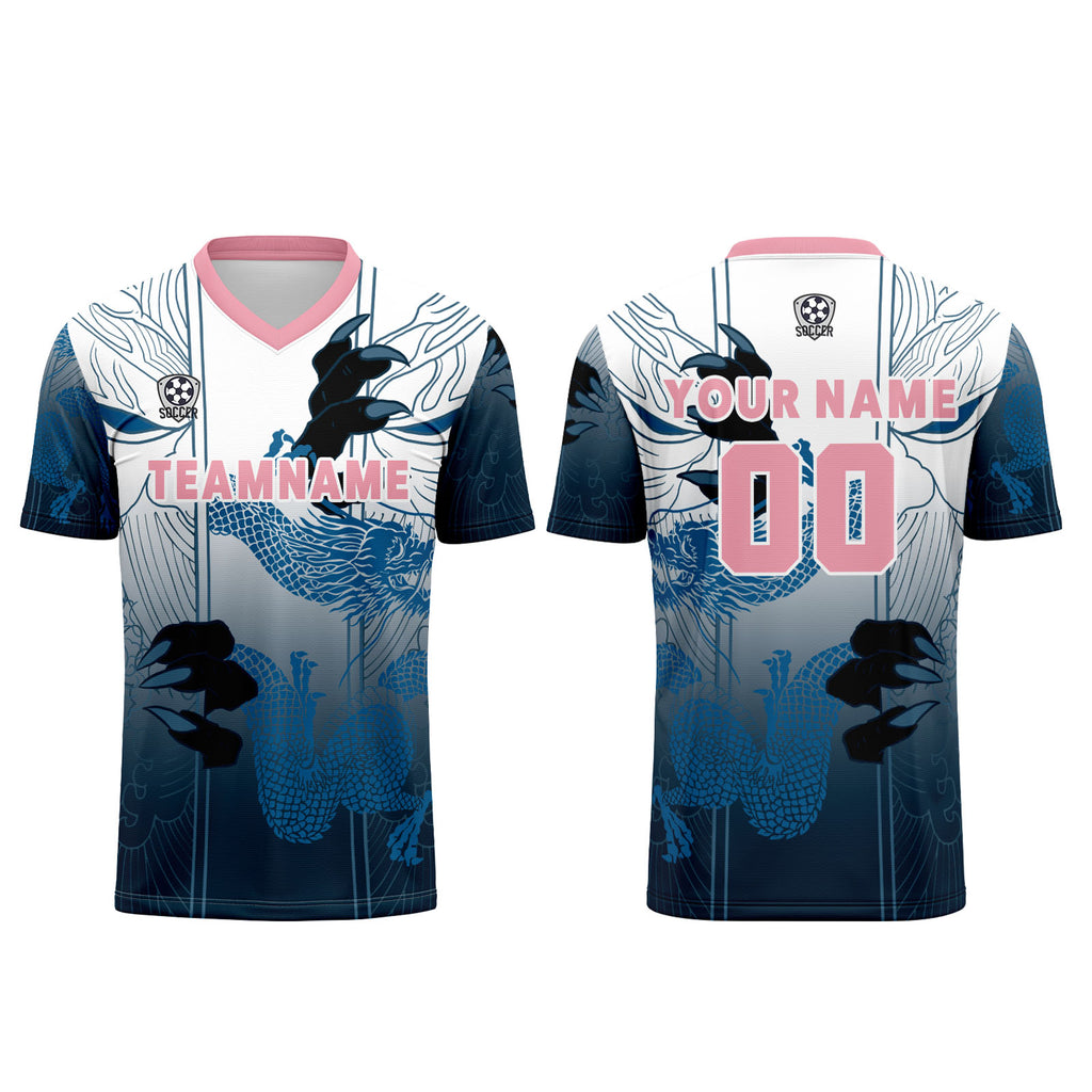 Custom Blue Pink Jerseys for Men Women Personalized Soccer Uniforms for Adult and Kid enthsush