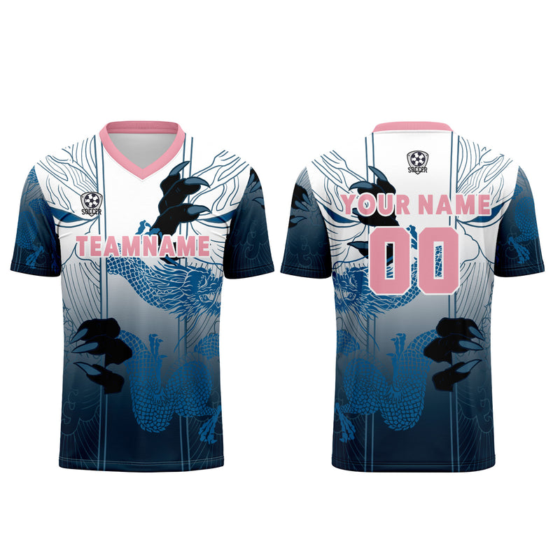 Custom Blue Pink Jerseys for Men Women Personalized Soccer Uniforms for Adult and Kid