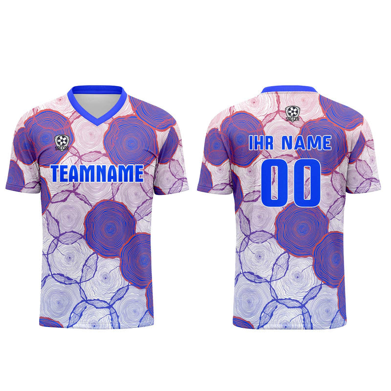 Custom White Blue Orange Jerseys for Men Women Personalized Soccer Uniforms for Adult and Kid