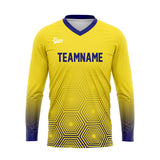 Custom Yellow Dark Blue Basketball Soccer Football Shooting Long T-Shirt for Adults and Kids