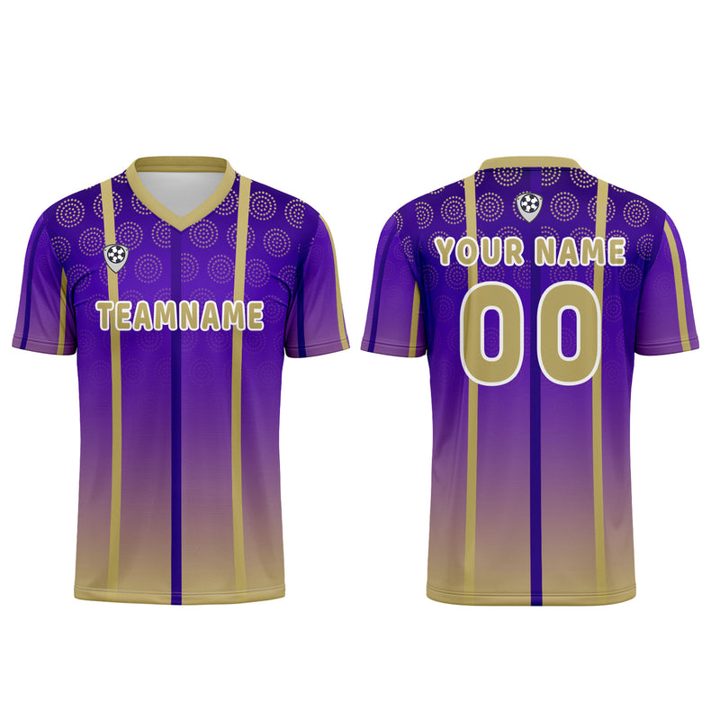 Custom Purple Yellow Jerseys for Men Women Personalized Soccer Uniforms for Adult and Kid