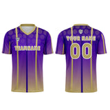 Custom Purple Yellow Jerseys for Men Women Personalized Soccer Uniforms for Adult and Kid