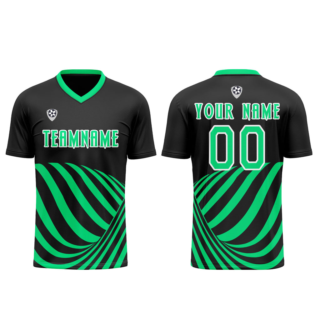Custom Black Green Soccer Jerseys for Men Women Personalized Soccer Uniforms for Adult and Kid enthsush