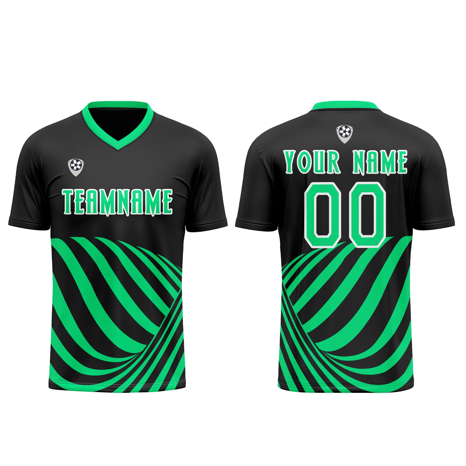 Custom Black Green Soccer Jerseys for Men Women Personalized Soccer Uniforms for Adult and Kid enthsush