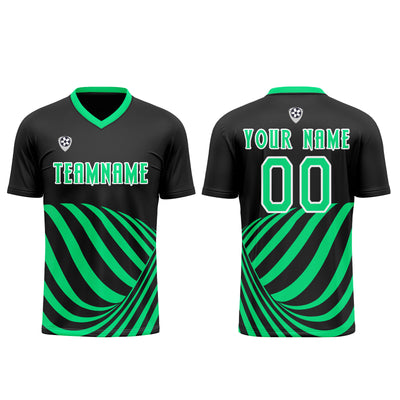 Custom Black Green Soccer Jerseys for Men Women Personalized Soccer Uniforms for Adult and Kid enthsush