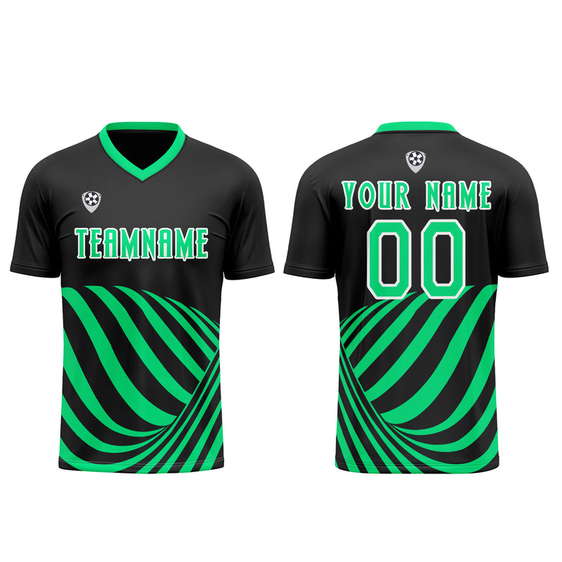 Custom Black Green Soccer Jerseys for Men Women Personalized Soccer Uniforms for Adult and Kid