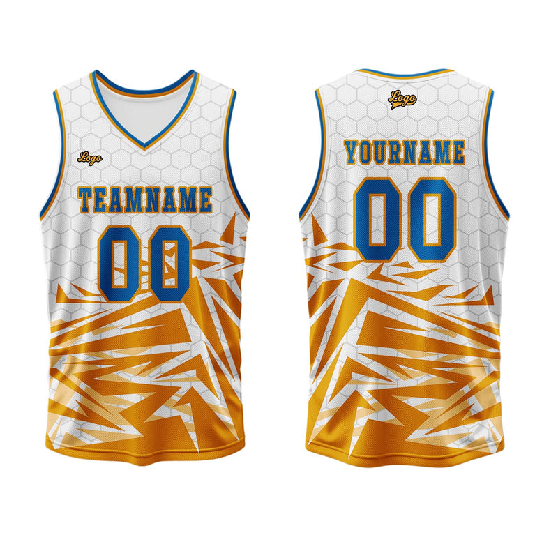 Custom Orange Blue Basketball Jersey Uniform Suit Printed Your Logo Name Number