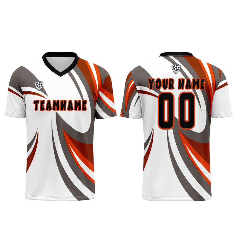 Custom White Brown Jerseys for Men Women Personalized Soccer Uniforms for Adult and Kid