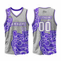 Custom Gray Purple Basketball Jersey Uniform Suit Printed Your Logo Name Number enthsush
