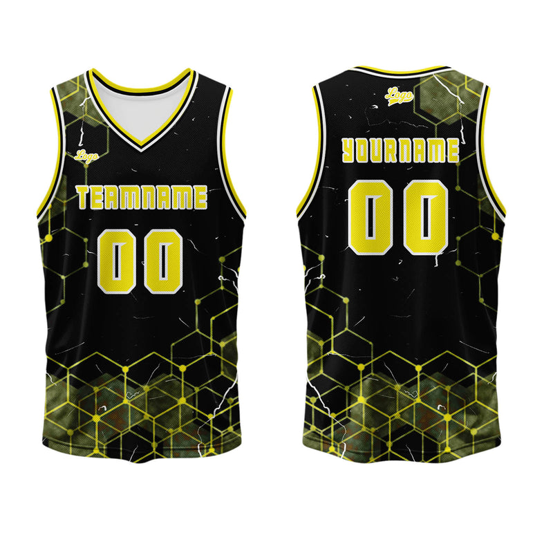 Custom Yellow Basketball Jersey Uniform Suit Printed Your Logo Name Number