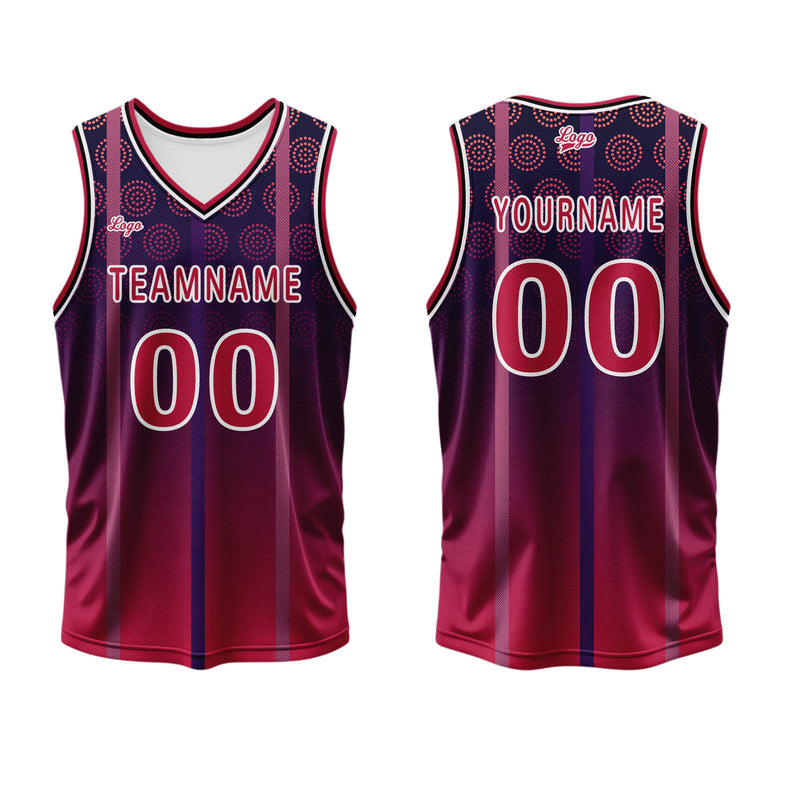 Custom Red Basketball Jersey Uniform Suit Printed Your Logo Name Number
