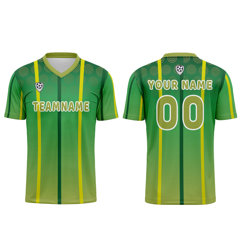 Custom Yellow Green Jerseys for Men Women Personalized Soccer Uniforms for Adult and Kid