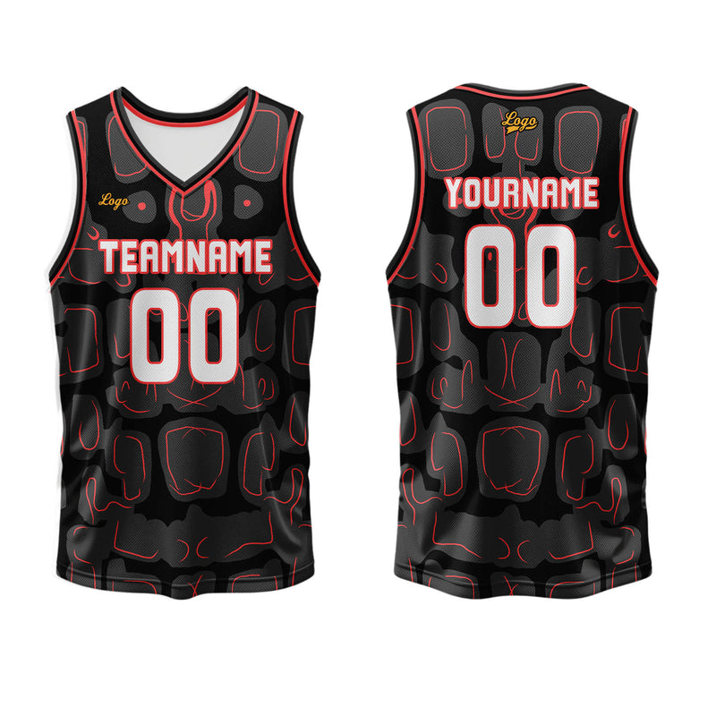 Custom Red Basketball Jersey Uniform Suit Printed Your Logo Name Number