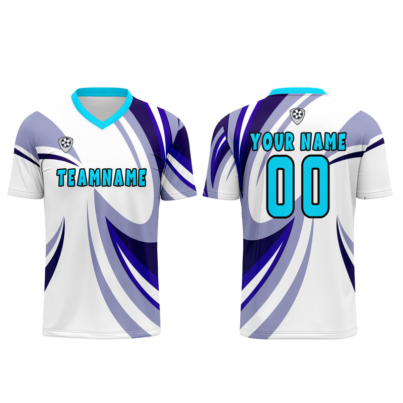 Custom White Purple Jerseys for Men Women Personalized Soccer Uniforms for Adult and Kid