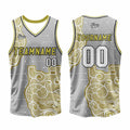 Custom Gray Yellow Basketball Jersey Uniform Suit Printed Your Logo Name Number enthsush