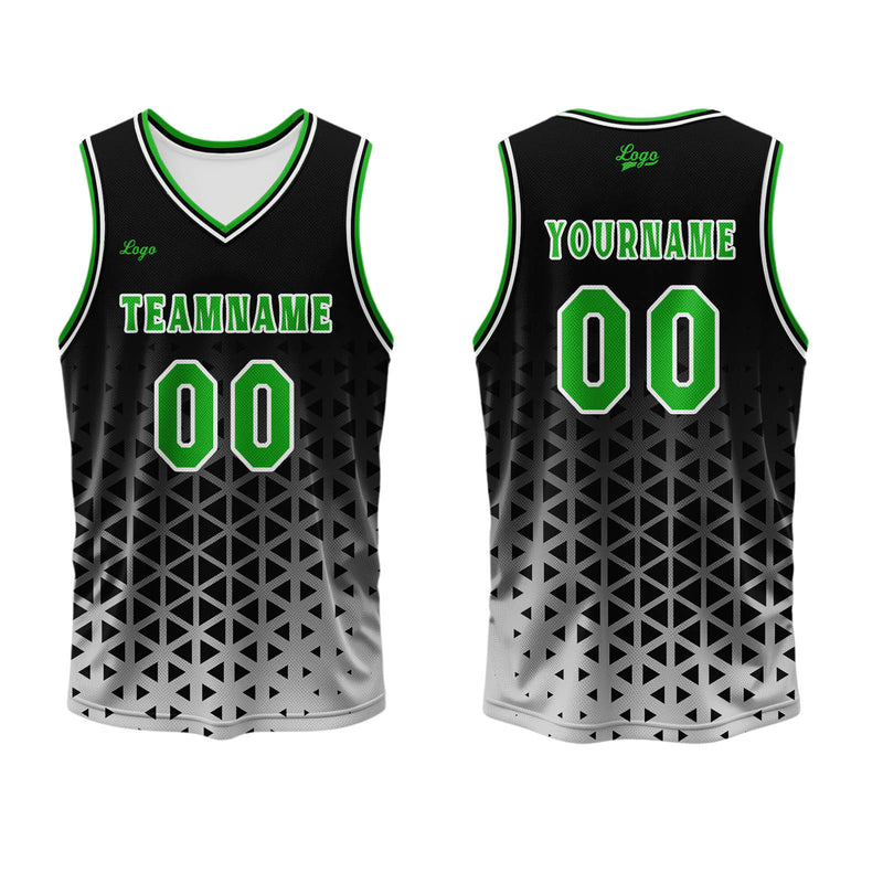Custom  Green White Basketball Jersey Uniform Suit Printed Your Logo Name Number
