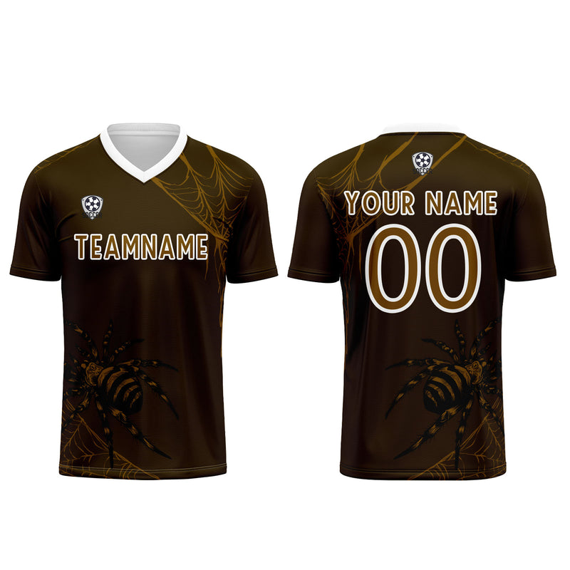 Custom Dark Brown Jerseys for Men Women Personalized Soccer Uniforms for Adult and Kid