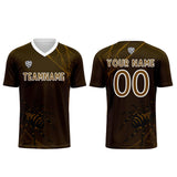 Custom Dark Brown Jerseys for Men Women Personalized Soccer Uniforms for Adult and Kid