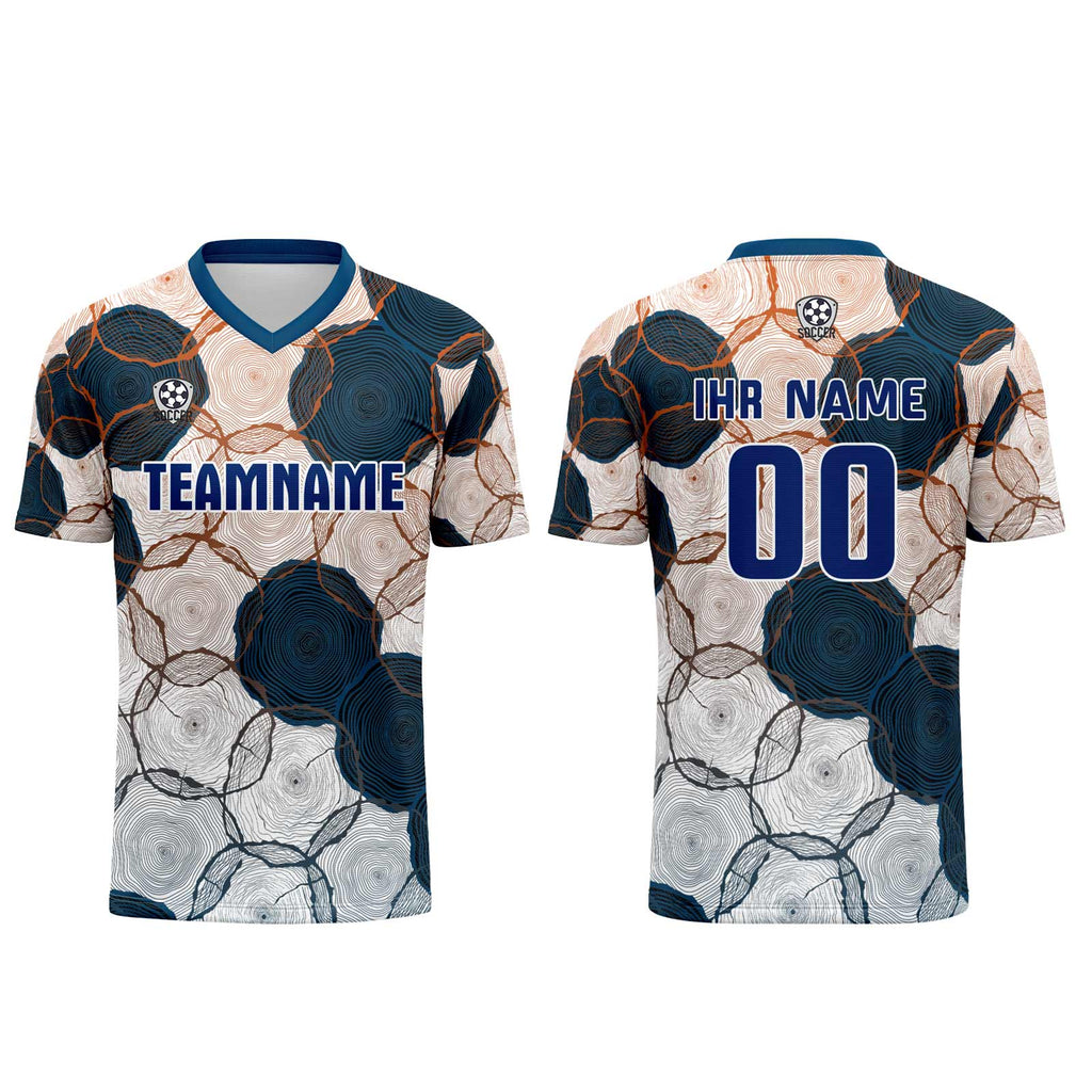 Custom Dark Blue Orange Jerseys for Men Women Personalized Soccer Uniforms for Adult and Kid enthsush