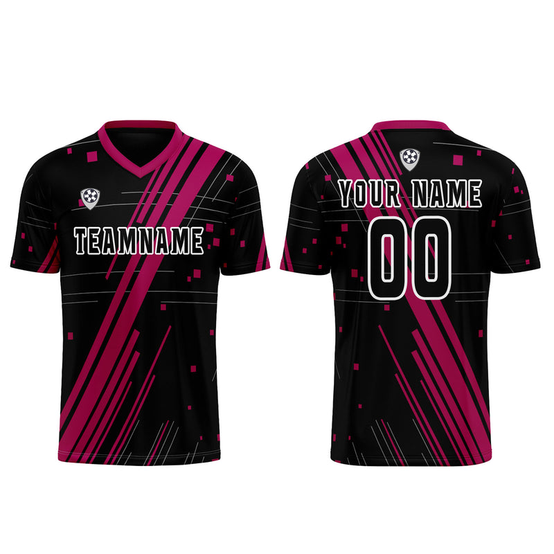 Custom Black Rose Red Jerseys for Men Women Personalized Soccer Uniforms for Adult and Kid