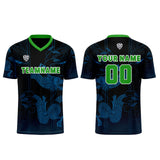 Custom Blue Green Jerseys for Men Women Personalized Soccer Uniforms for Adult and Kid