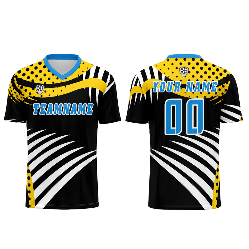 Custom Yellow Blue Jerseys for Men Women Personalized Soccer Uniforms for Adult and Kid