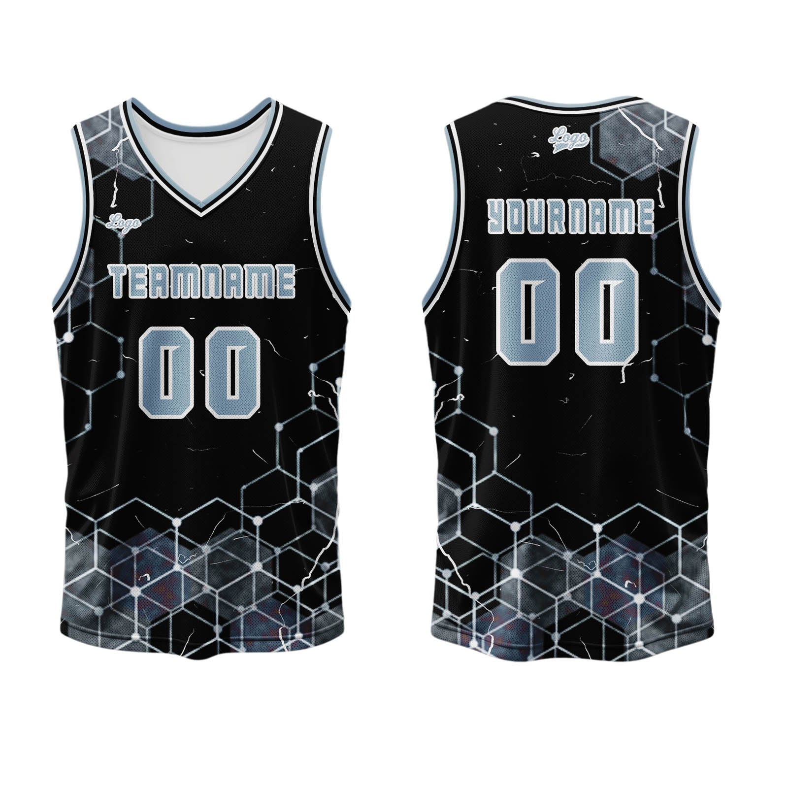 Custom Gray Blue Basketball Jersey Uniform Suit Printed Your Logo Name Number enthsush