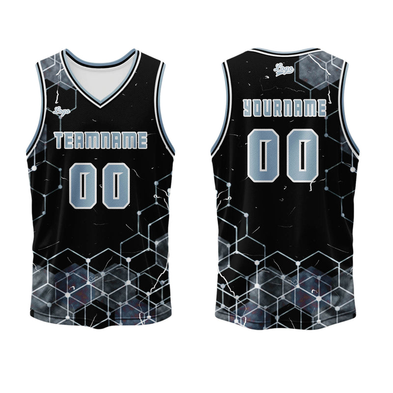 Custom Gray Blue Basketball Jersey Uniform Suit Printed Your Logo Name Number