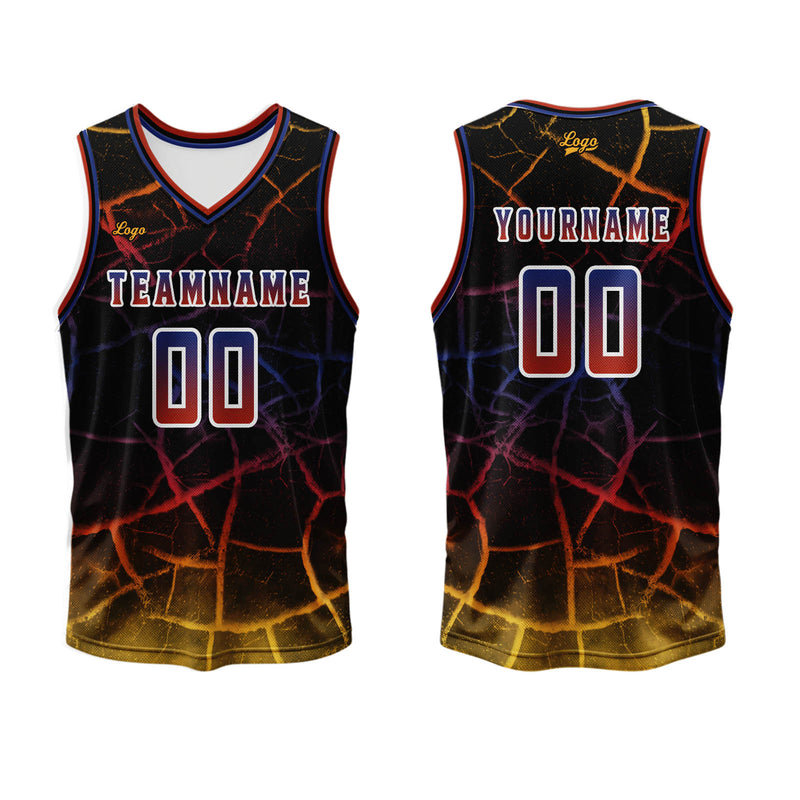 Custom Red Yellow Basketball Jersey Uniform Suit Printed Your Logo Name Number