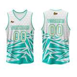 Custom Blue Beige Basketball Jersey Uniform Suit Printed Your Logo Name Number