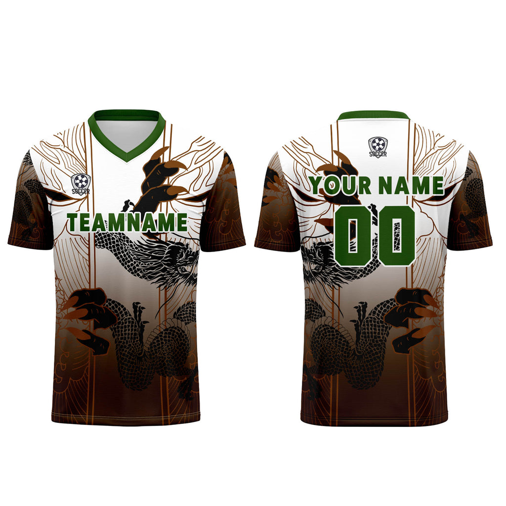 Custom Brown Green Jerseys for Men Women Personalized Soccer Uniforms for Adult and Kid enthsush