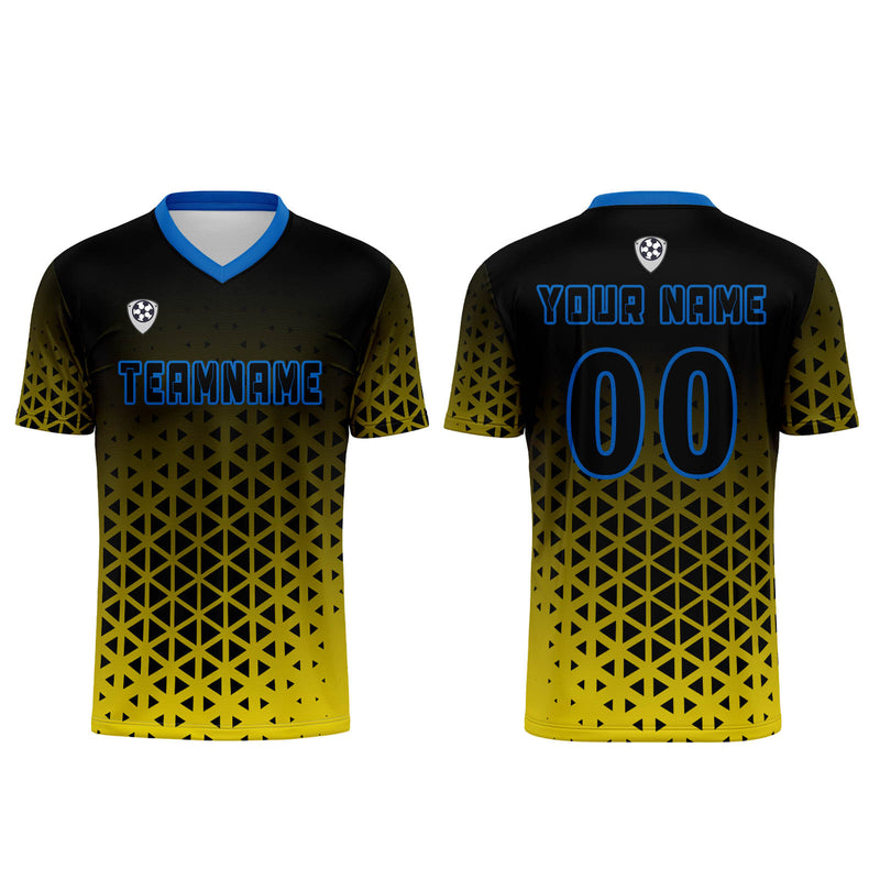 Custom Yellow Blue Jerseys for Men Women Personalized Soccer Uniforms for Adult and Kid