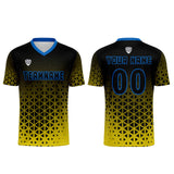 Custom Yellow Blue Jerseys for Men Women Personalized Soccer Uniforms for Adult and Kid