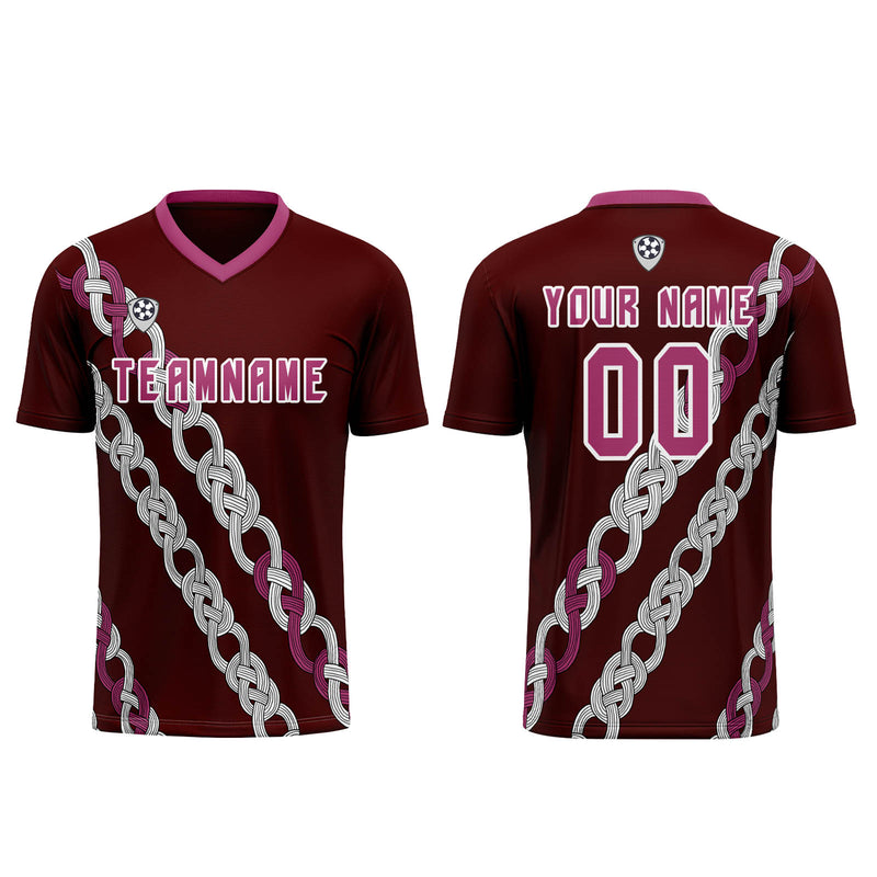 Custom Pink Red Jerseys for Men Women Personalized Soccer Uniforms for Adult and Kid