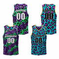Custom Purple Aqua Reversible Basketball Suit for Adults and Kids Personalized Jersey enthsush