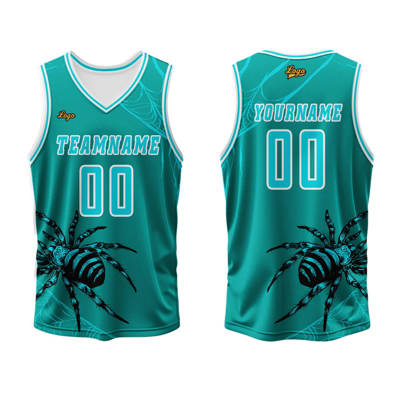 Custom Blue Green Basketball Jersey Uniform Suit Printed Your Logo Name Number