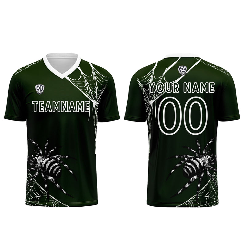Custom Green Jerseys for Men Women Personalized Soccer Uniforms for Adult and Kid