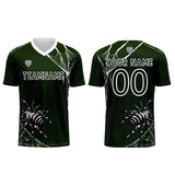 Custom Green Jerseys for Men Women Personalized Soccer Uniforms for Adult and Kid