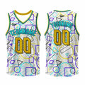 Custom White Yellow Basketball Jersey Uniform Suit Printed Your Logo Name Number enthsush