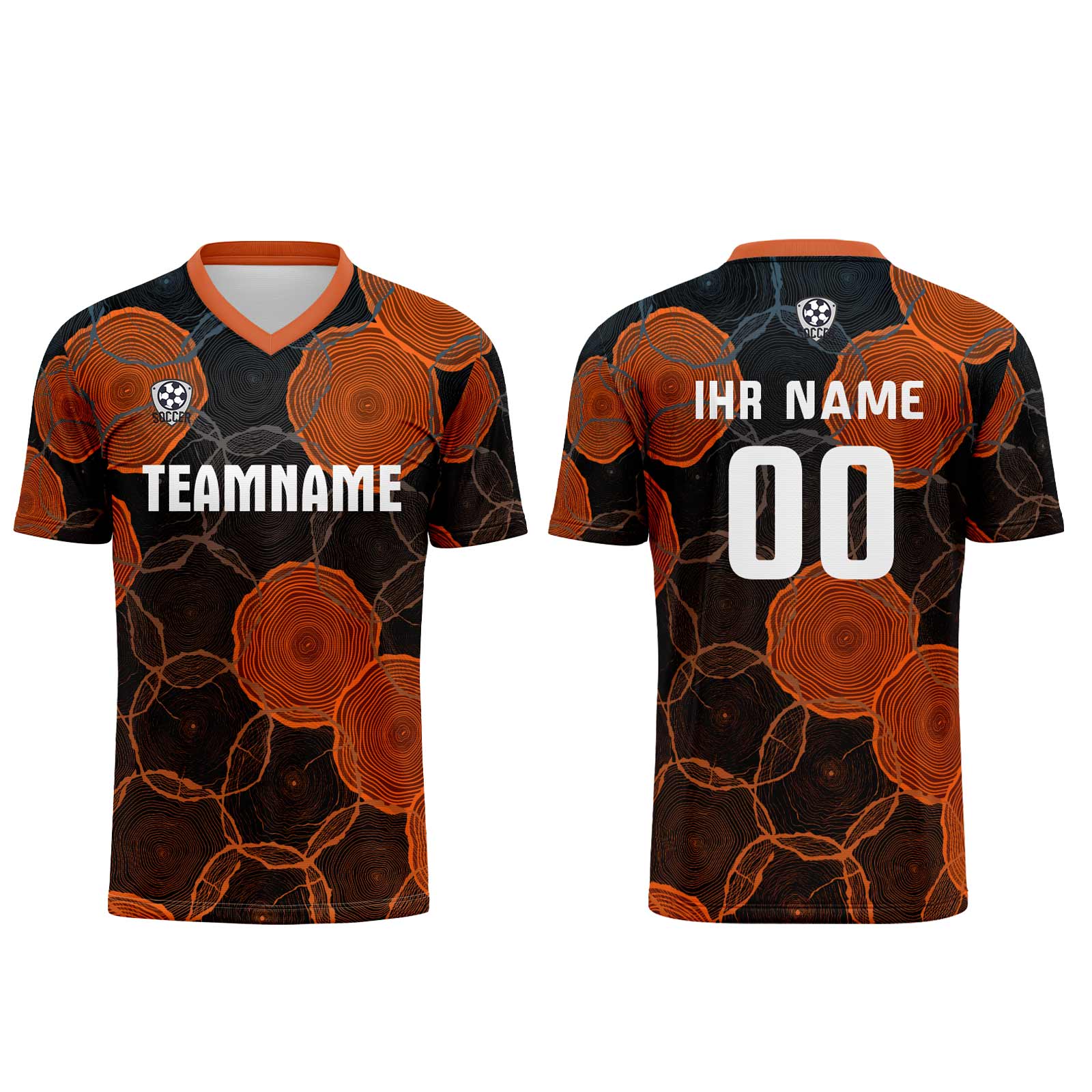 Custom Black Orange Jerseys for Men Women Personalized Soccer Uniforms for Adult and Kid enthsush